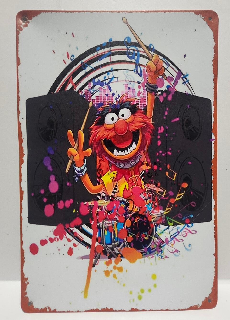 The Muppets Animal Drummer 8x12 Metal Tin Sign Music Rock Wall Decor